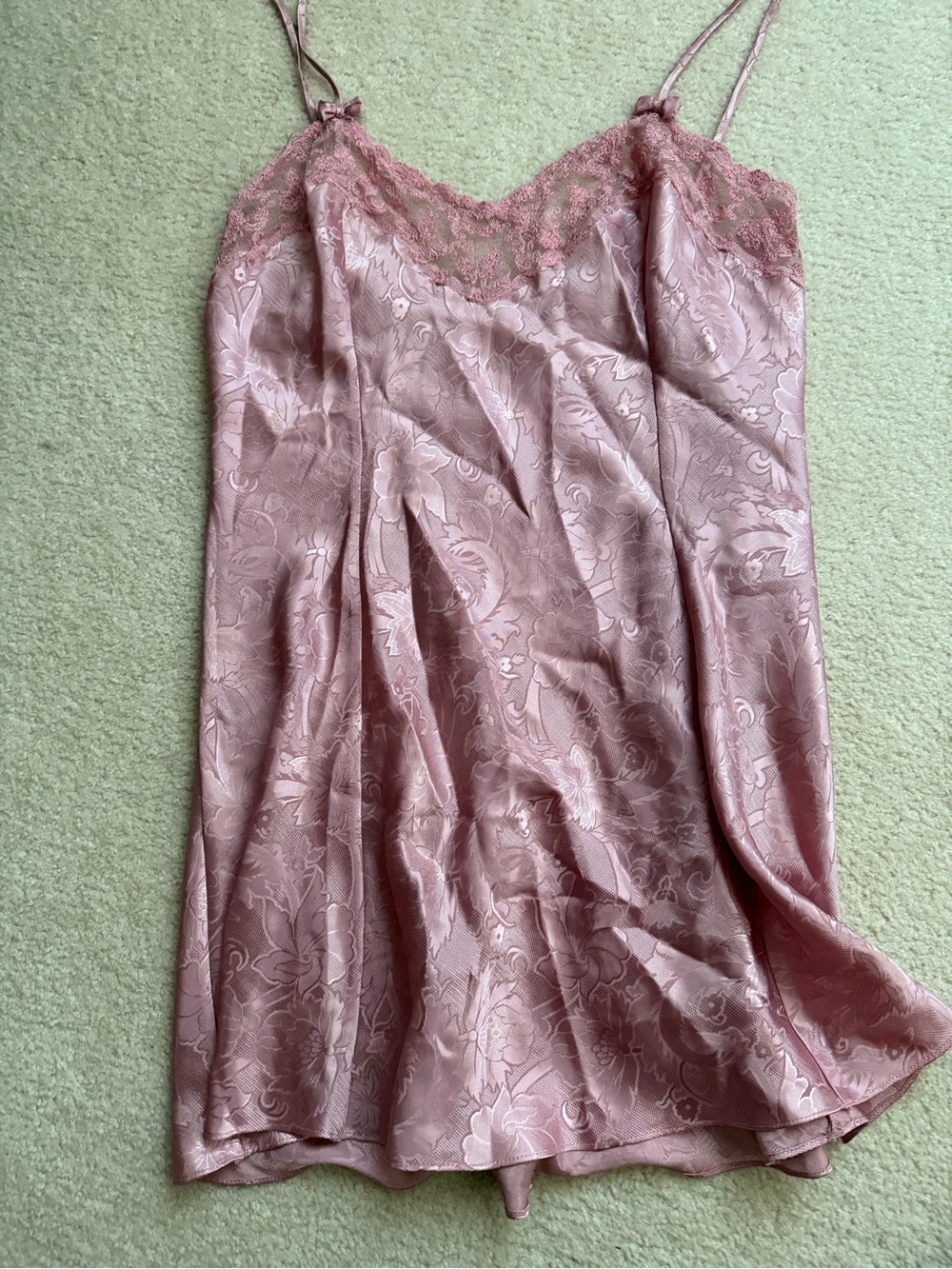 Victoria’s Secret Lace Trim Satin Slip Dress - Dusty Rose